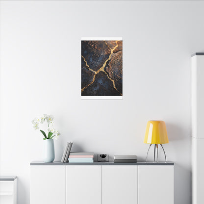 Winter Rust Patina Gold Vein Canvas Art | Resilient Decor