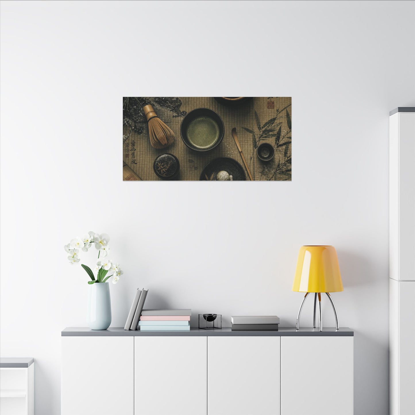 Tea Ceremony Canvas Art | Winter Zen Ukiyo E Inspired Art