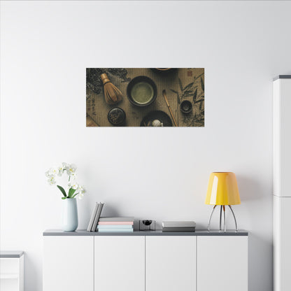 Tea Ceremony Canvas Art | Winter Zen Ukiyo E Inspired Art