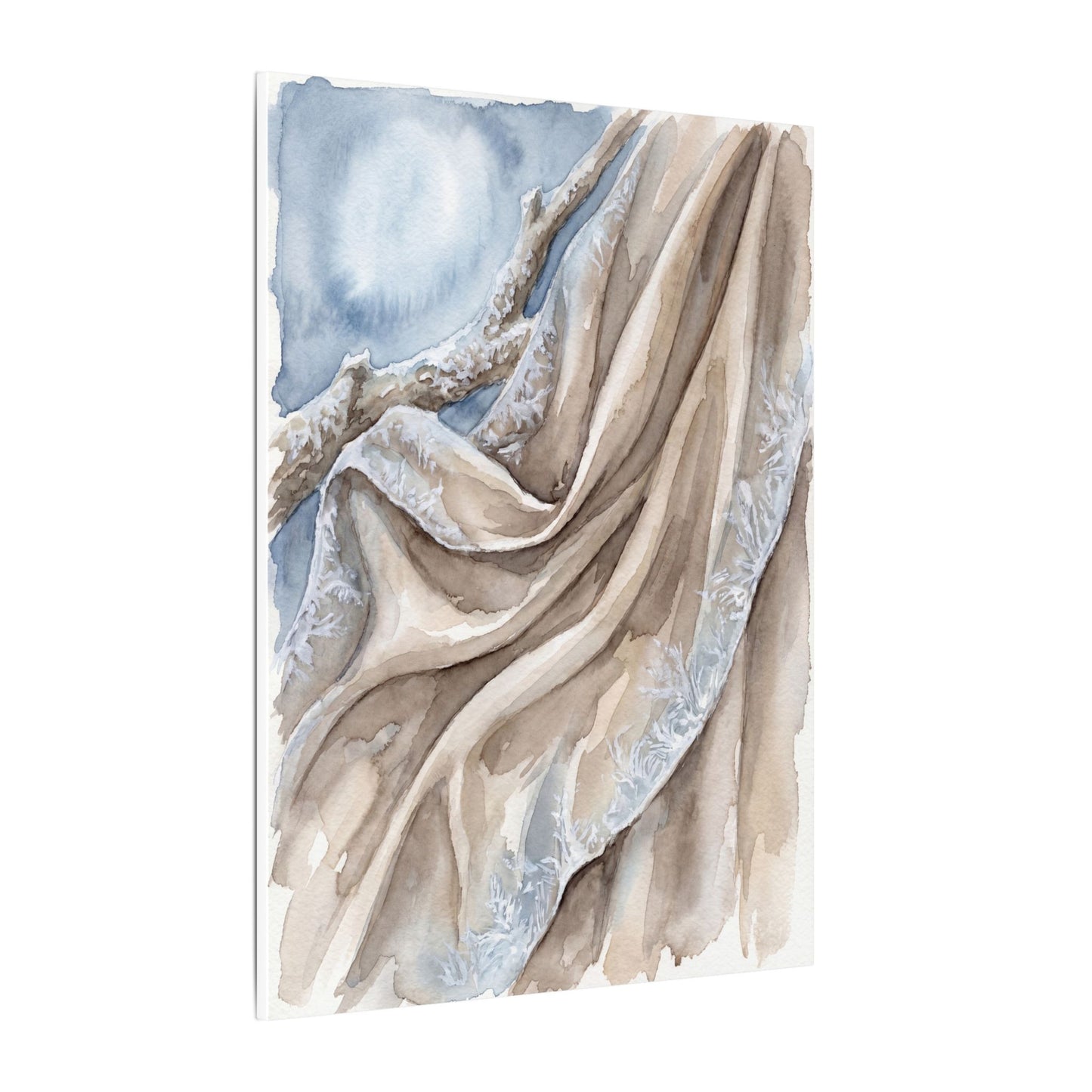 Silk Drape Winter Canvas Art | Japandi Cozy Design
