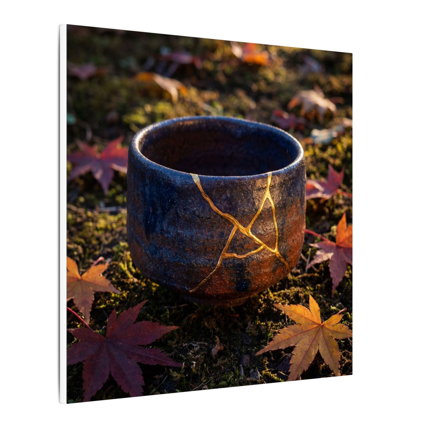 Kanso Moonlit Garden Canvas Art - Kintsugi Gold Repair