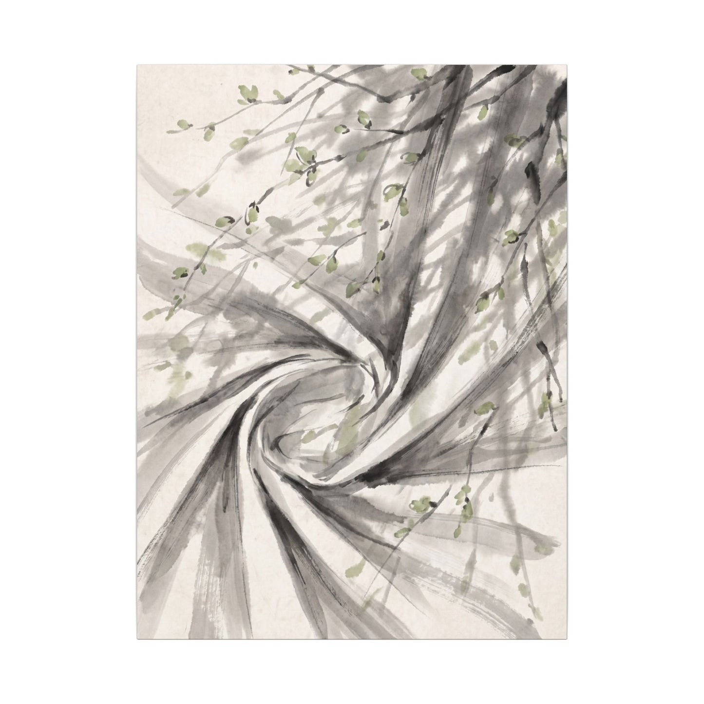 Silk Drape Spring Canvas Art | Zen Contemplative Design