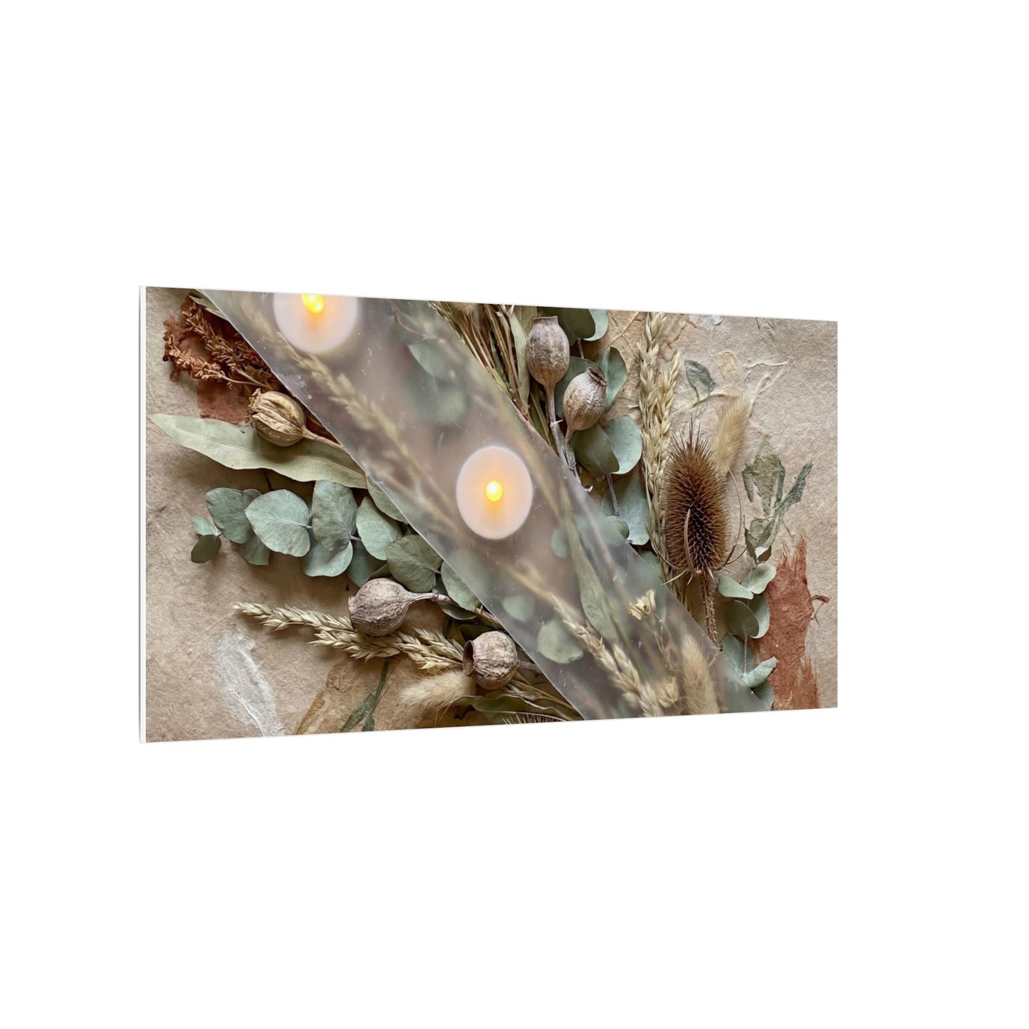 Candlelight Dried Flowers Canvas Art - Japandi Kanso