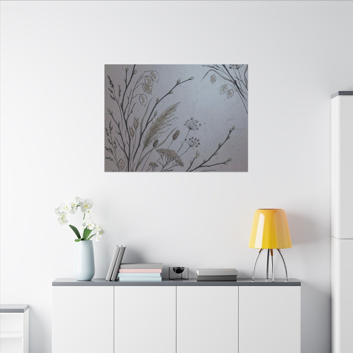 Spring Dried Flowers Japanese Pattern Canvas Art | Cozy Decor