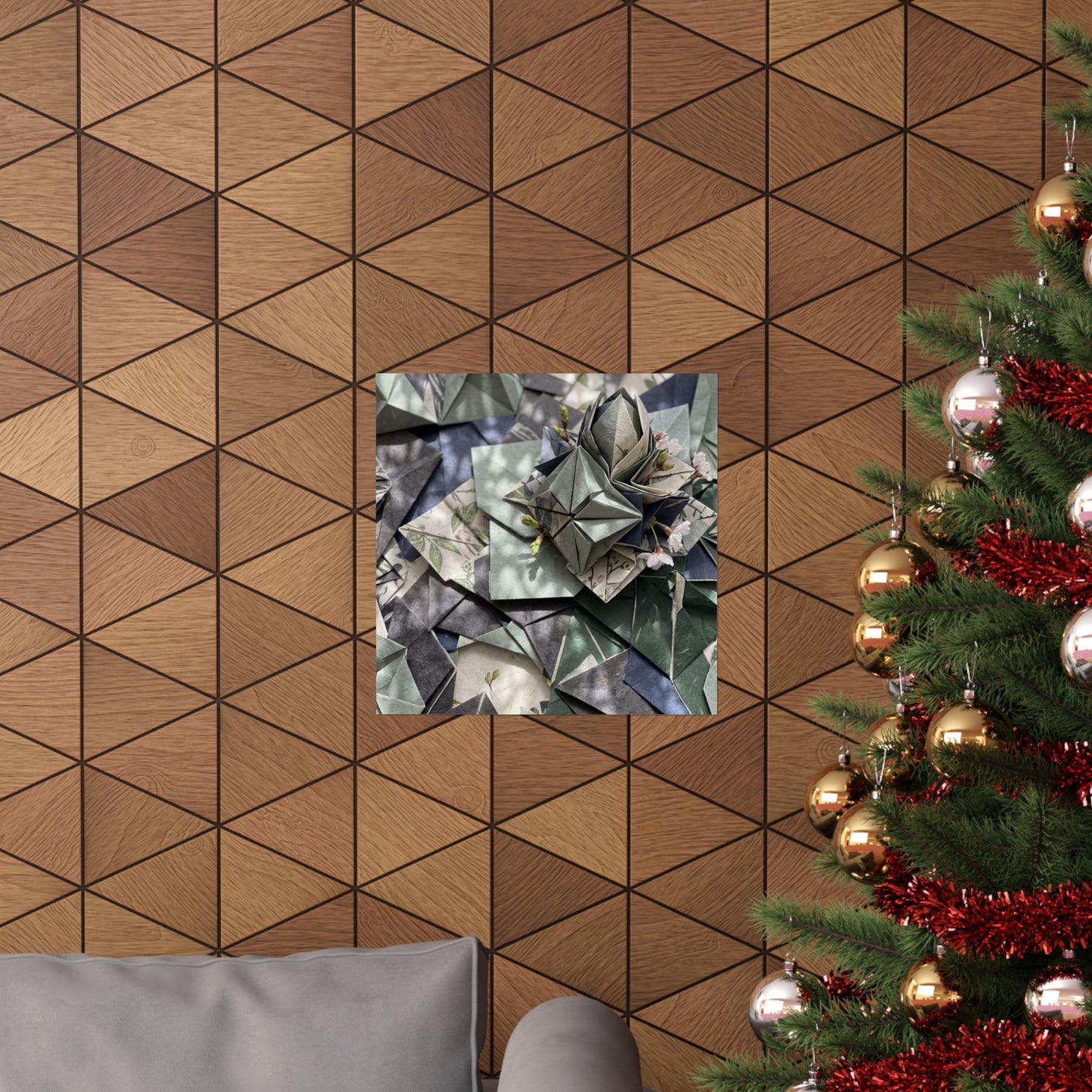 Cozy Paper Fold Wall Art Print - Japanese Pattern Japandi