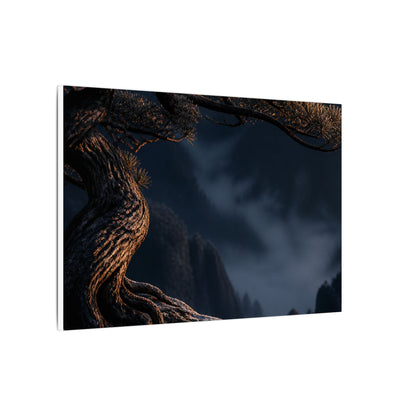 Bold Pine Tree Canvas Art - Shadow Zen Dark Japandi