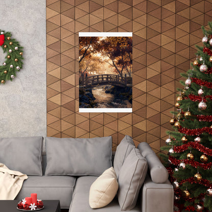 Philosophical Wooden Bridge Wall Art Print - Gold Vein Kintsugi