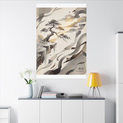 Golden Hour Pine Tree Canvas Art - Japandi Seijaku