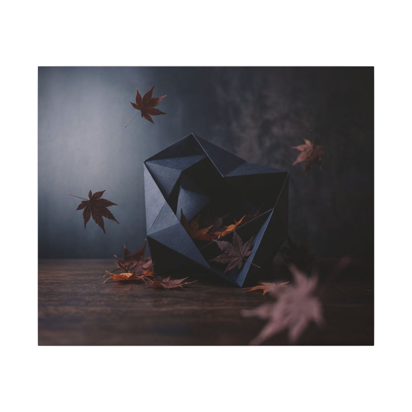 Dark Japandi Paper Fold in Dawn | Shadow Zen Canvas Art