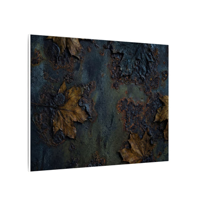 Shibui Rust Patina Canvas Art - Dark Japandi Charcoal Ink