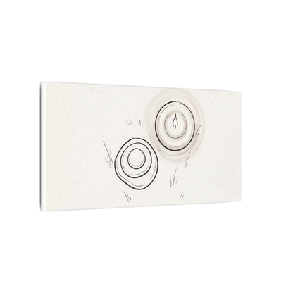 River Stones Canvas Art | Winter Japandi Minimal Line Art