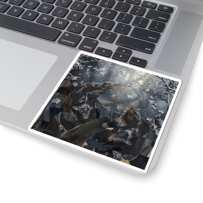 Koi Pond Sticker | Winter Dark Japandi Shadow Zen Art