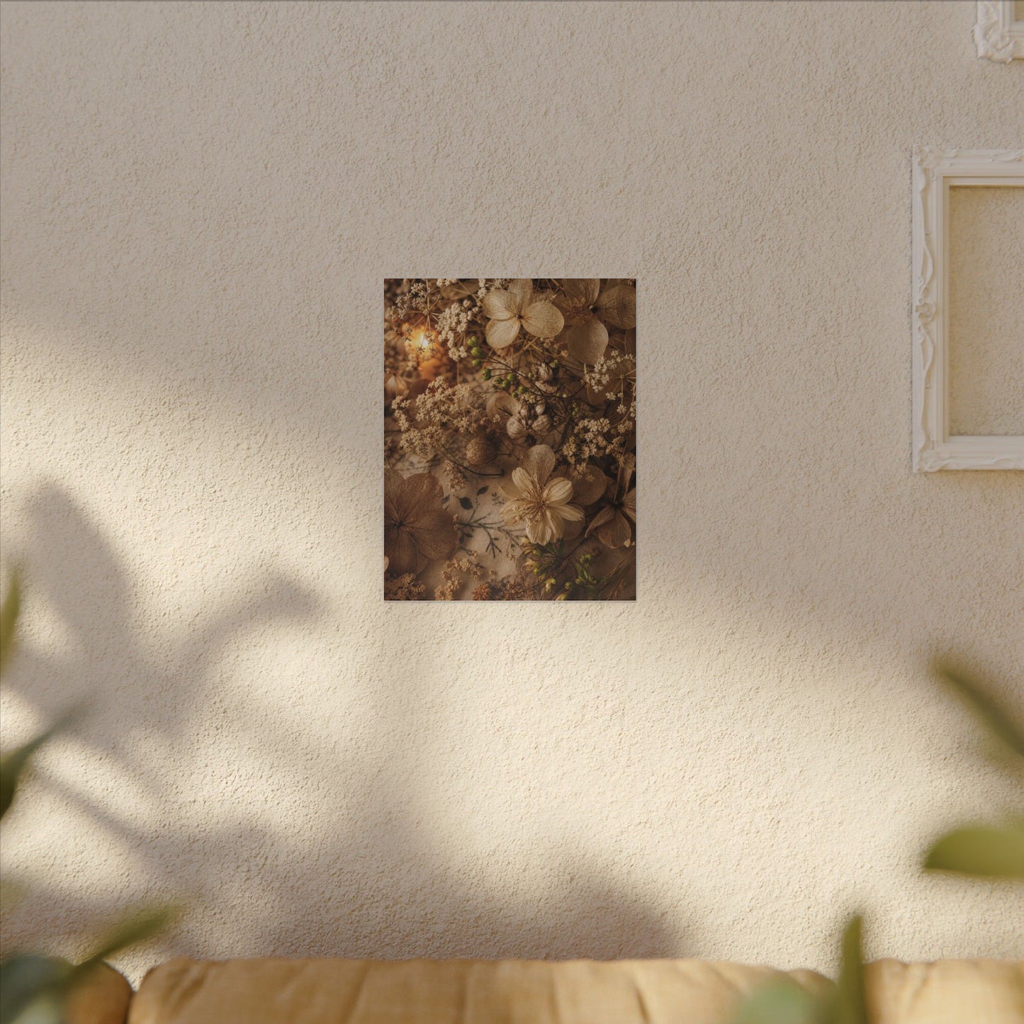 Spring Dried Flowers Japanese Pattern Canvas Art | Earthy Decor