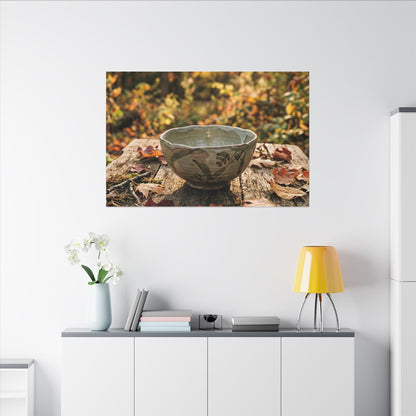 Golden Hour Ceramic Bowl Canvas Art - Japandi Fukinsei