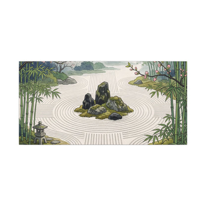 Rock Garden Ukiyo E Inspired Canvas Art | Contemplative Zen Art