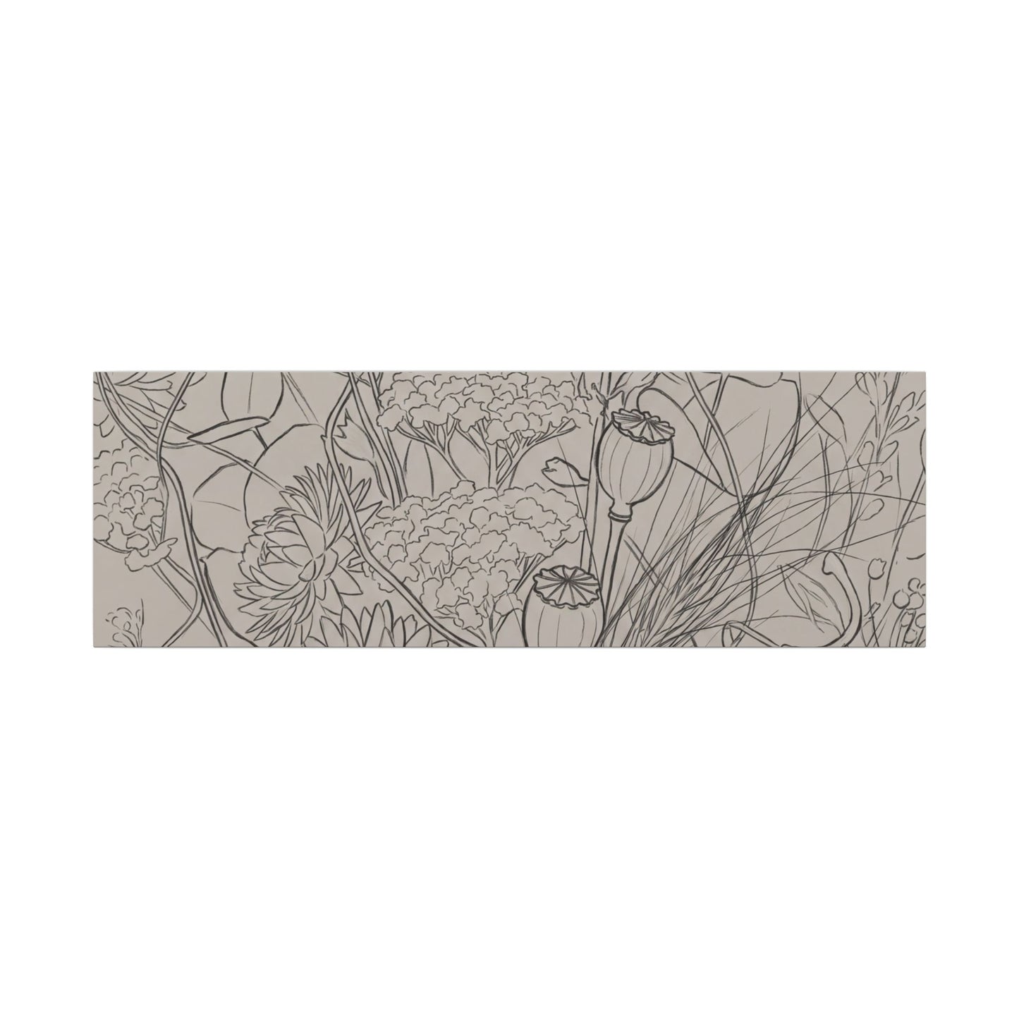 Summer Dried Flowers Minimal Line Canvas Art | Elegant Decor