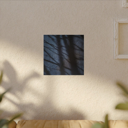 Dark Japandi Shadow Play in Moonlight | Moody Minimal Canvas Art