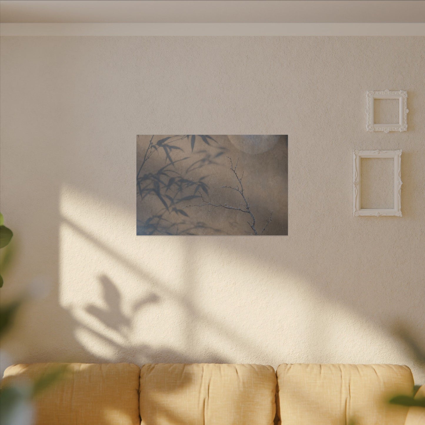 Shadow Play Canvas Art | Winter Japandi Japanese Pattern Art