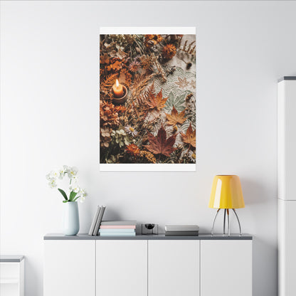 Candlelight Dried Flowers Canvas Art - Japandi Seijaku