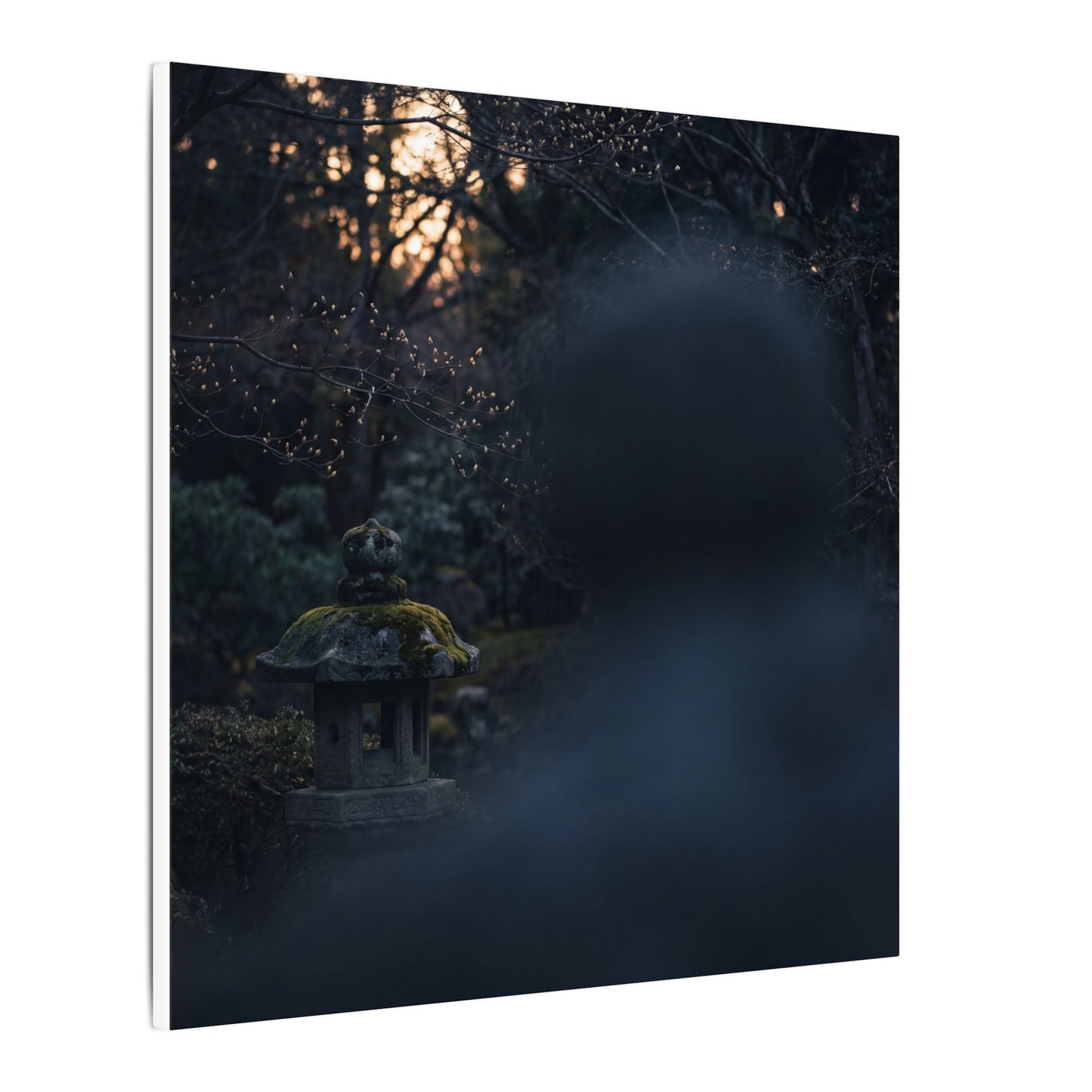 Spring Stone Lantern Moody Minimal Canvas Art | Bold Decor