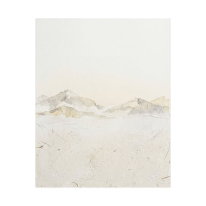 Winter Mountain Mist Texture Wall Art Print | Elegant Decor