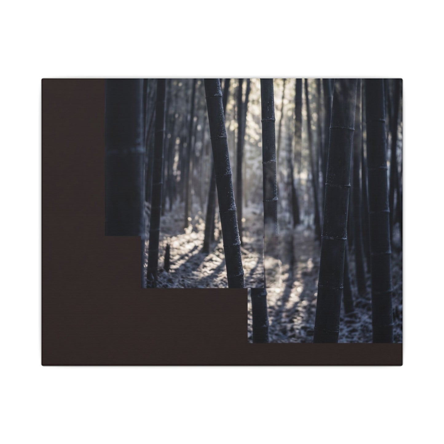 Bamboo Grove Canvas Art | Winter Dark Japandi Moody Minimal Art