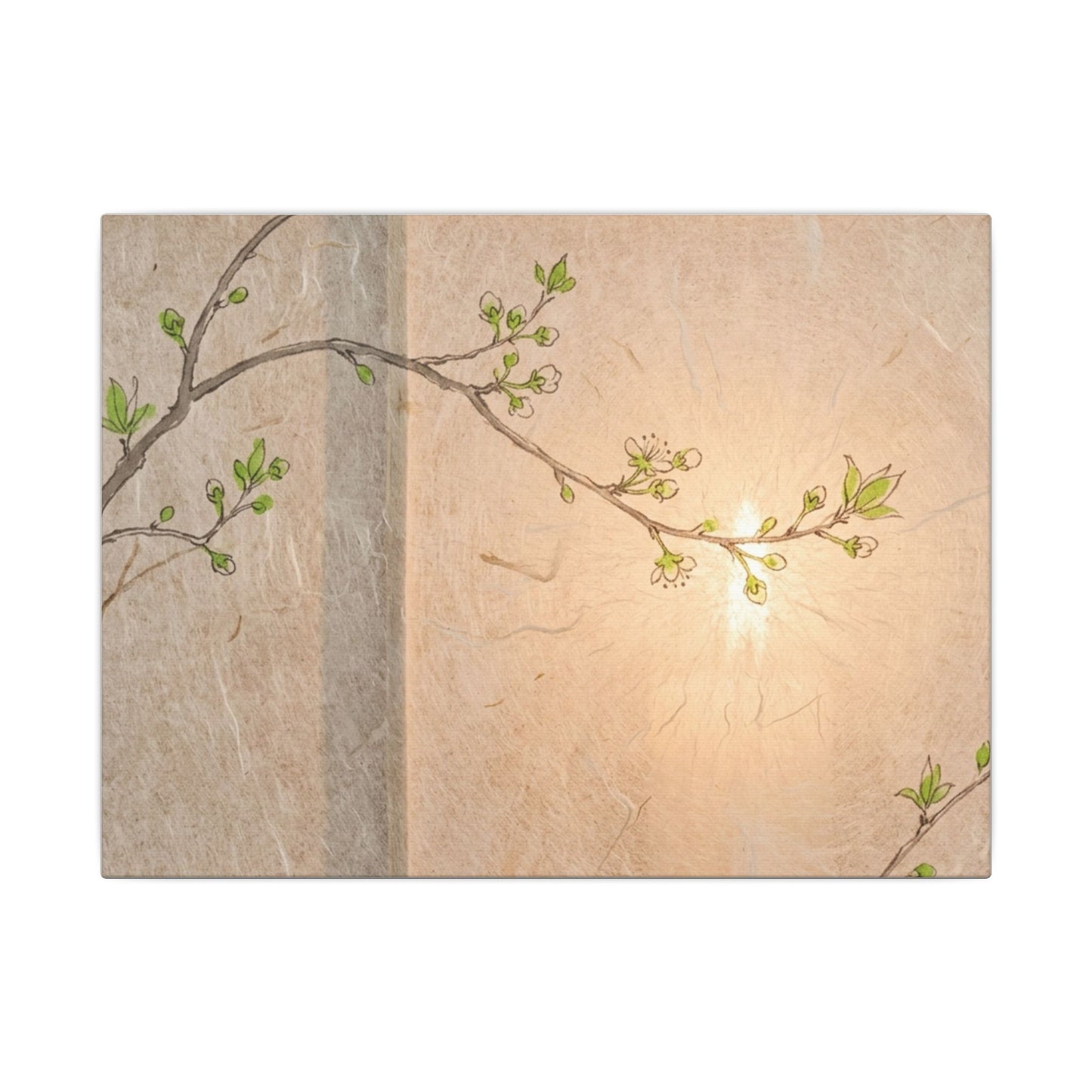 Shoji Screen Canvas Art | Spring Japandi Minimal Line Art Art Print