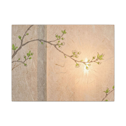 Shoji Screen Canvas Art | Spring Japandi Minimal Line Art Art Print