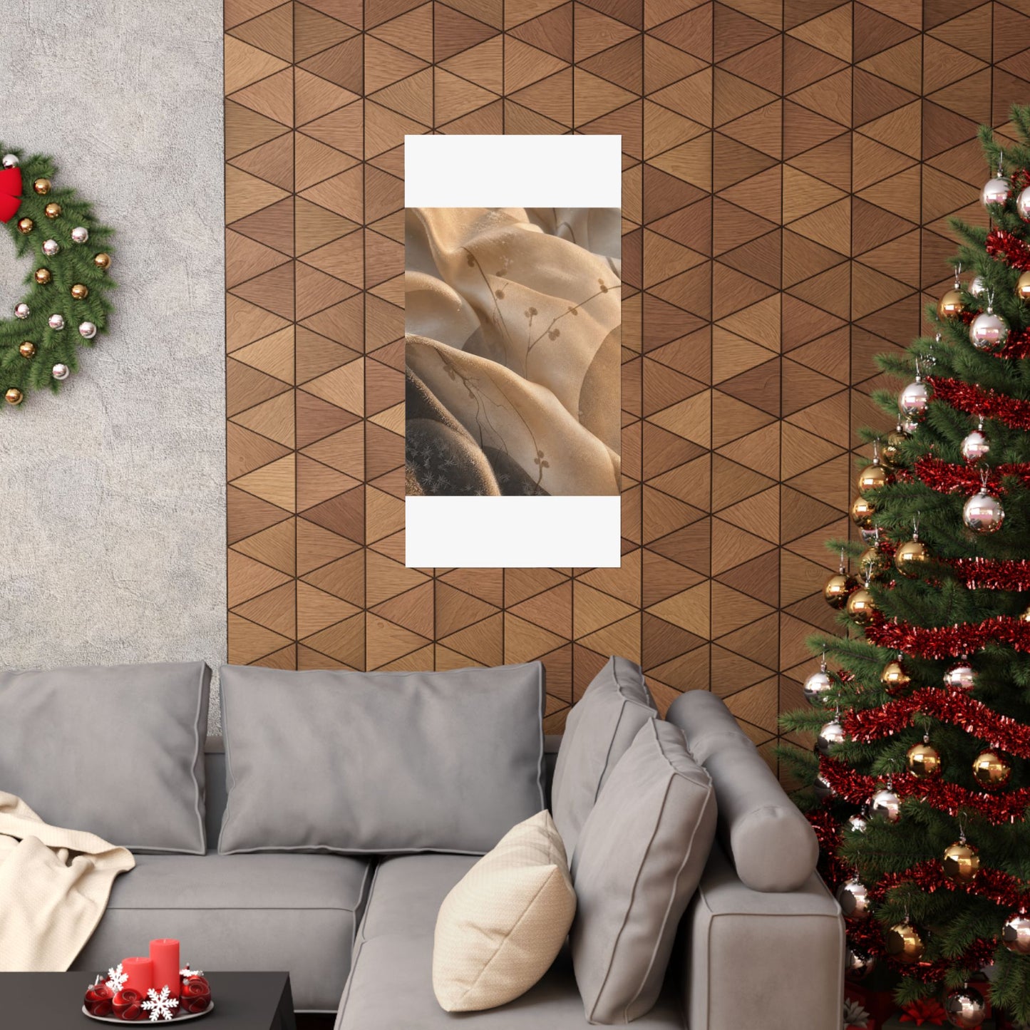 Silk Drape Winter Wall Art Print | Japandi Cozy Design