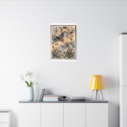 Golden Hour Paper Fold Canvas Art - Japandi Seijaku