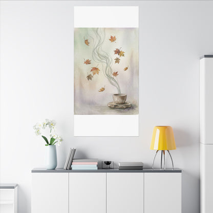 Incense Smoke Canvas Art | Autumn Japandi Watercolor Art