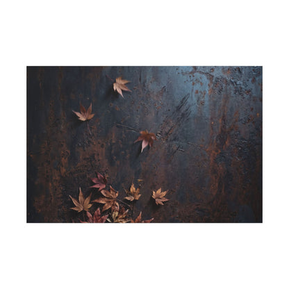 Moonlight Rust Patina Canvas Art - Dark Japandi Mono No Aware