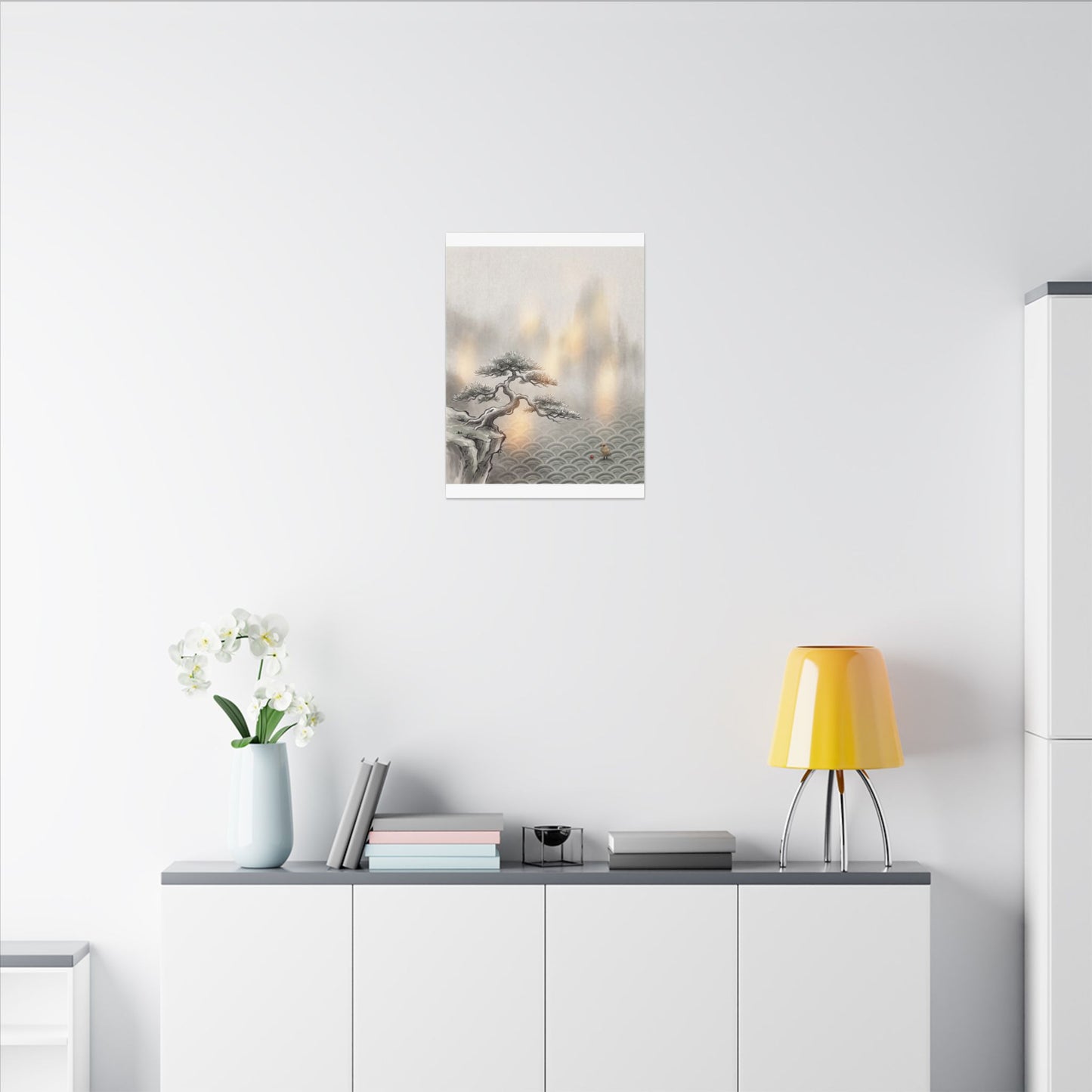 Pine Tree Canvas Art | Winter Japandi Japanese Pattern Art