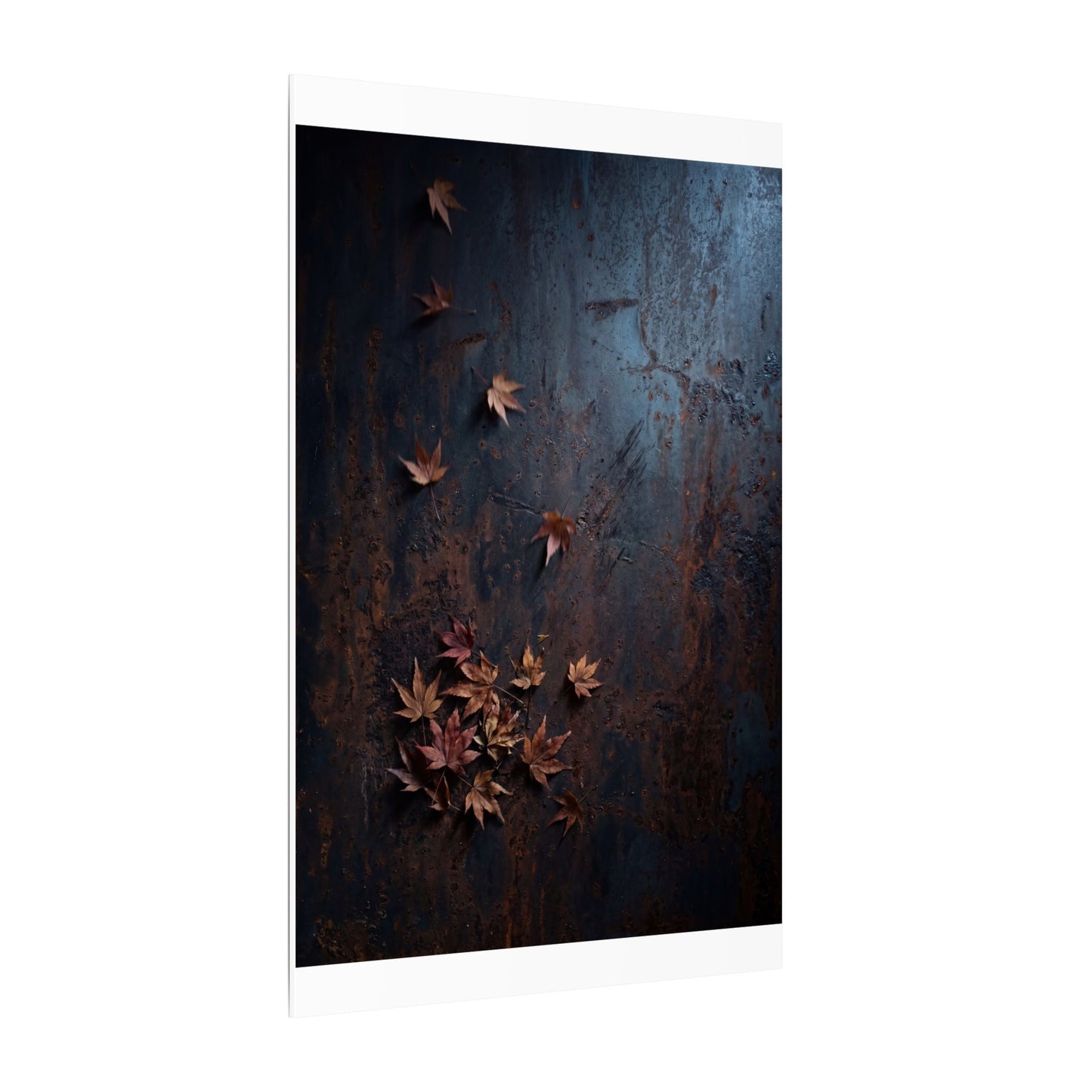 Moonlight Rust Patina Canvas Art - Dark Japandi Mono No Aware