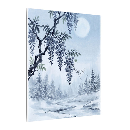 Seijaku Wisteria Canvas Art - Zen Sumi E