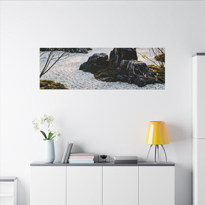 Zen Tea Ceremony in Golden Hour | Karesansui Canvas Art
