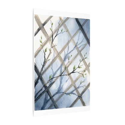 Shoji Screen Canvas Art | Spring Japandi Watercolor Art