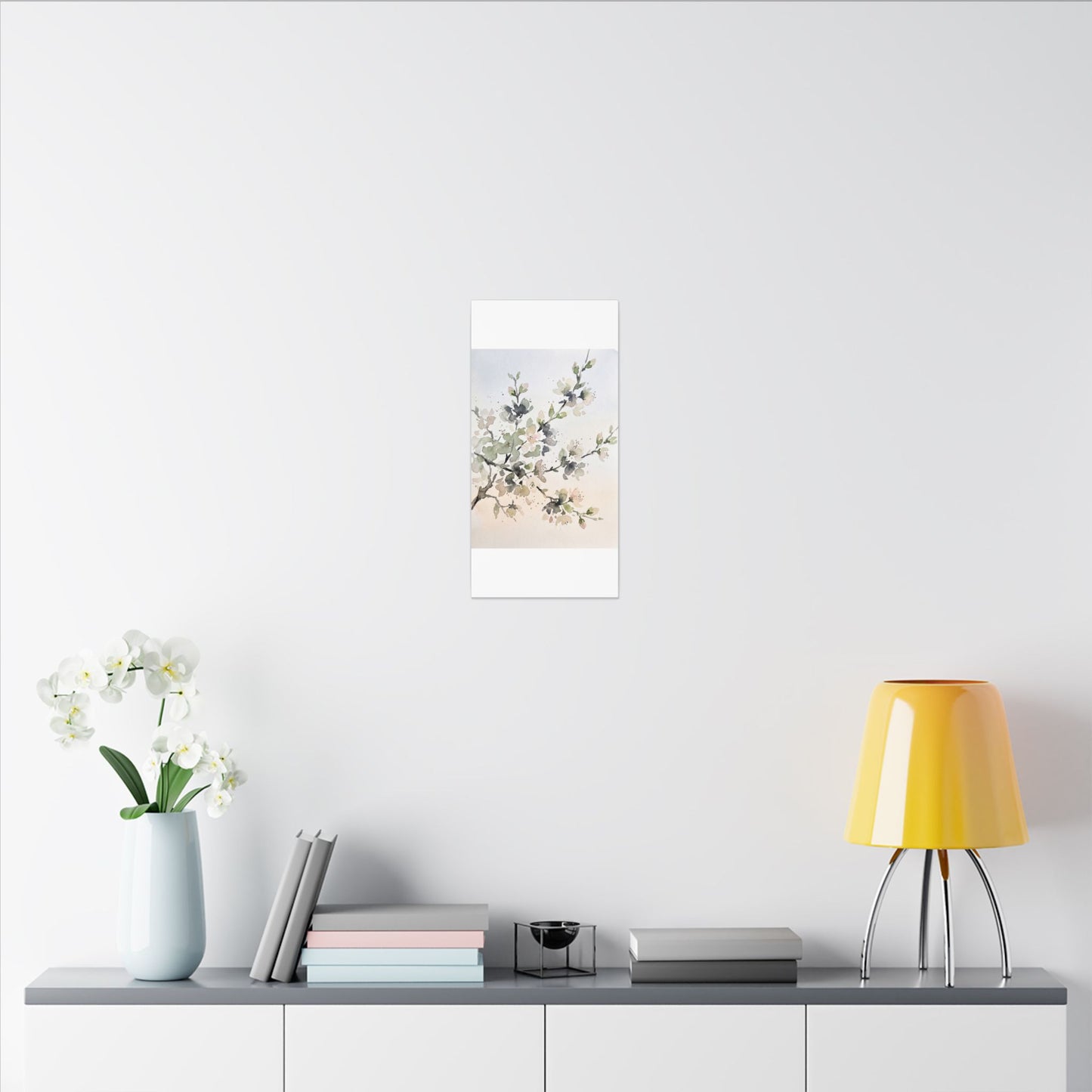 Cherry Blossom Watercolor Canvas Art | Elegant Japandi Art