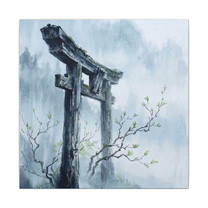 Torii Gate Canvas Art | Spring Zen Sumi E Art