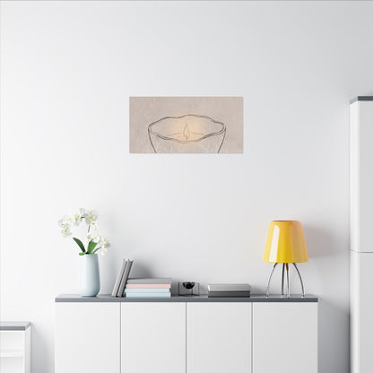 Ceramic Bowl Minimal Line Canvas Art | Neutral Japandi Art