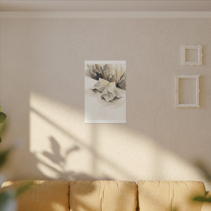 Paper Fold Watercolor Canvas Art | Warm Japandi Art