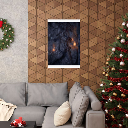 Bold Incense Smoke Wall Art Print - Shadow Zen Dark Japandi