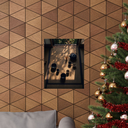 Golden Hour Tea Ceremony Wall Art Print - Dark Japandi Shibui