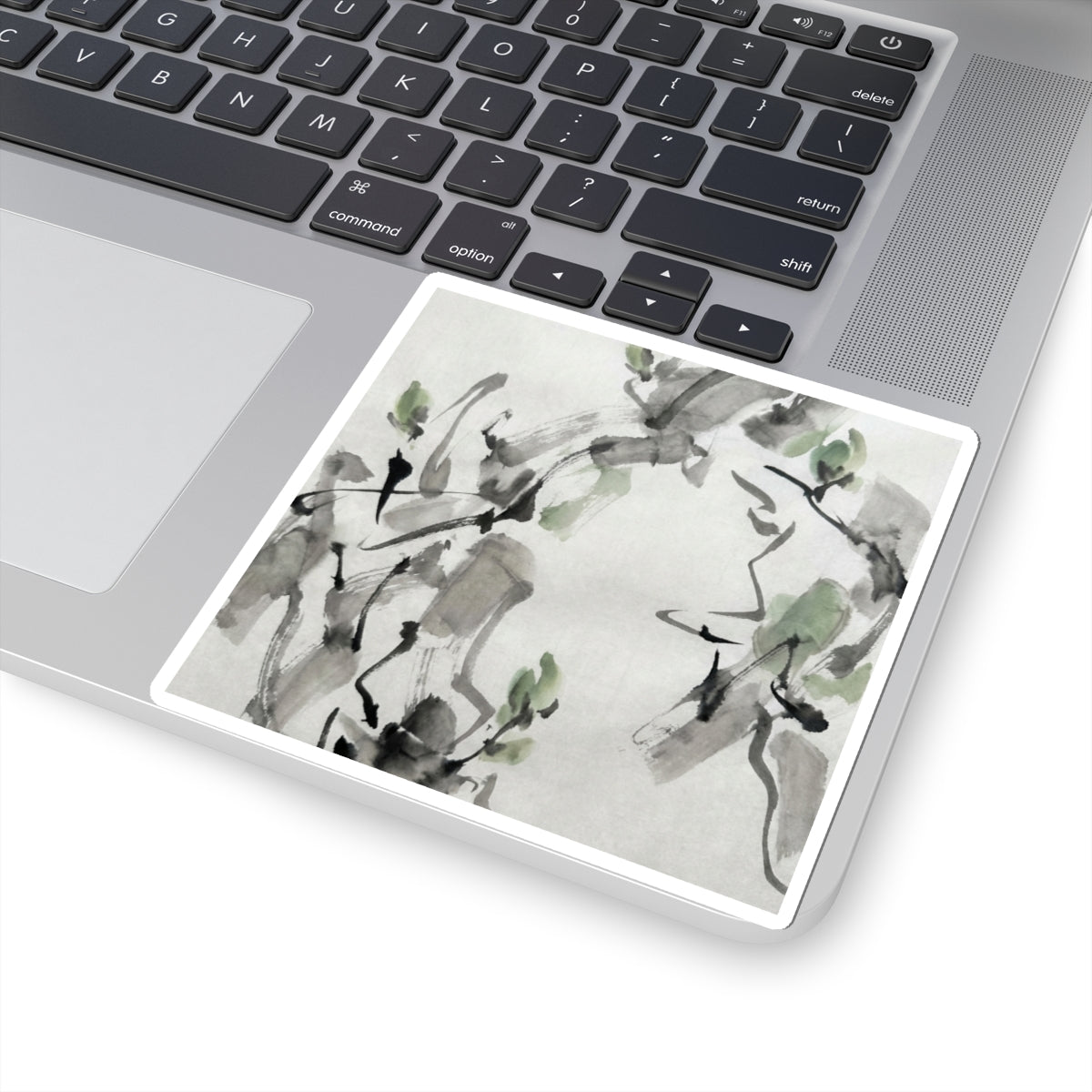 Spring Ink Brushstroke Sumi E Sticker | Tranquil Decor Art Print