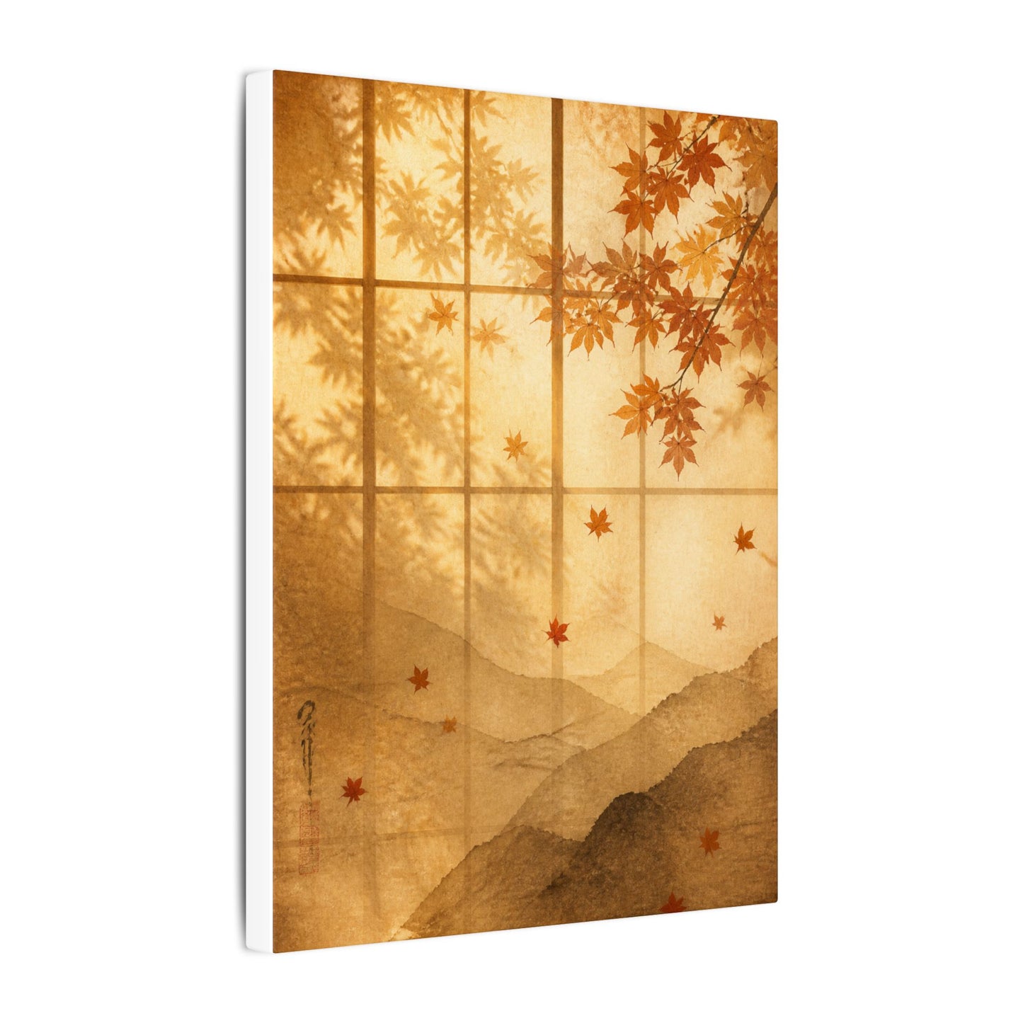 Shoji Screen Texture Canvas Art | Earthy Japandi Art