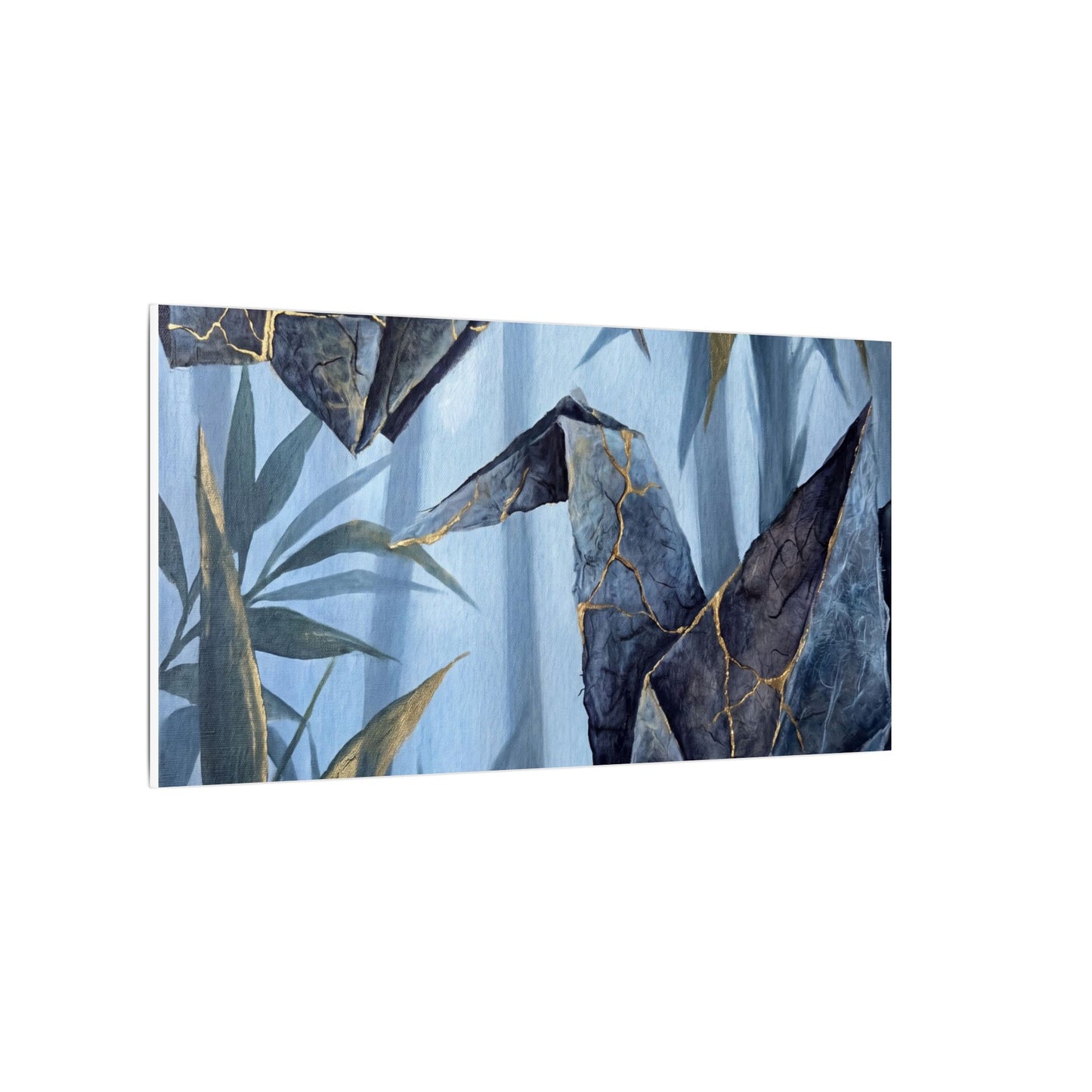 Paper Fold Canvas Art | Summer Kintsugi Crackle Gold Art