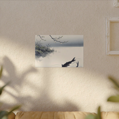 Ma Koi Pond Canvas Art - Zen Ukiyo E Inspired