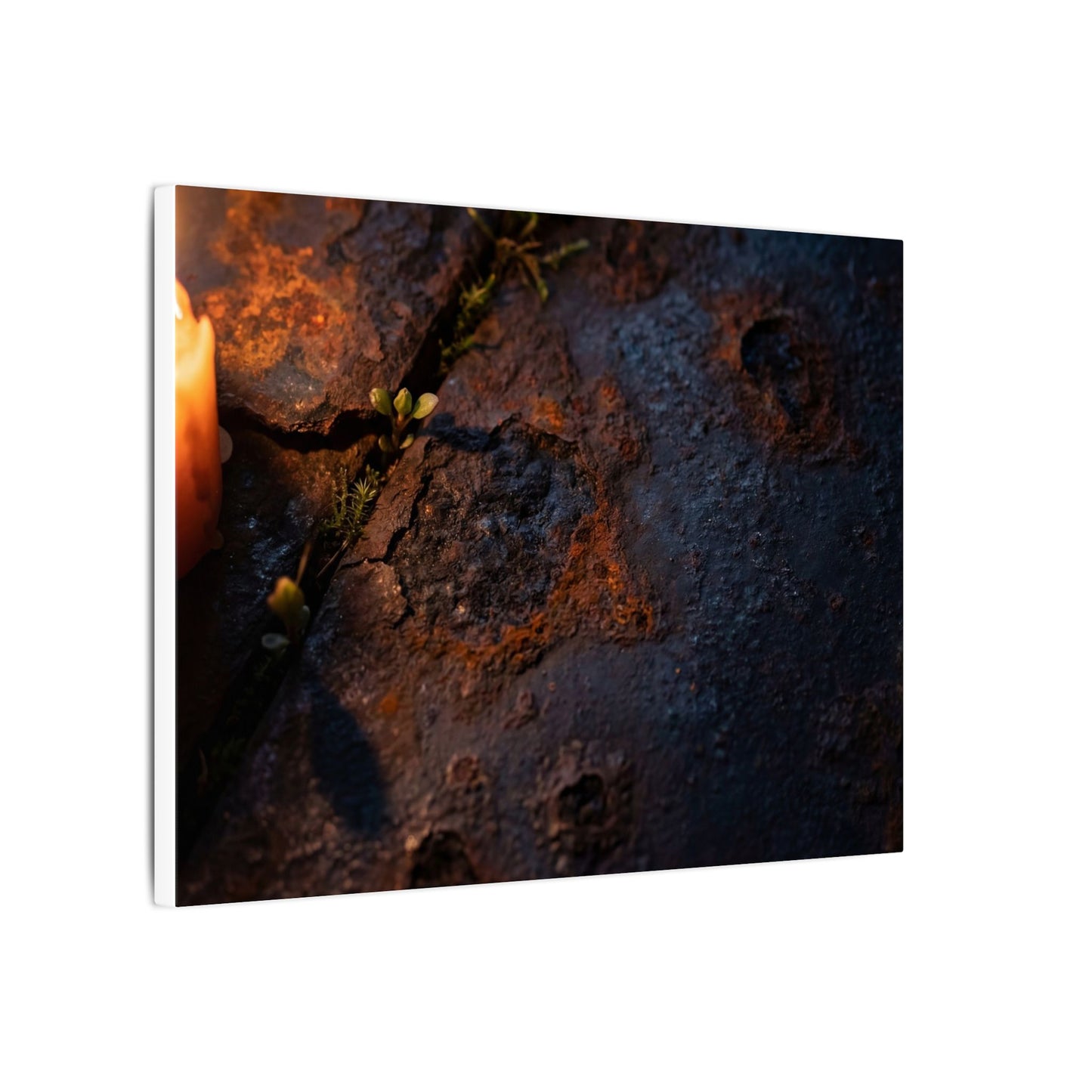 Candlelight Rust Patina Canvas Art - Dark Japandi Ma