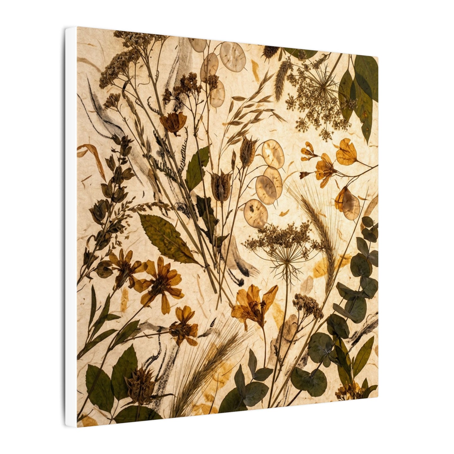Dried Flowers Summer Canvas Art | Japandi Neutral Design