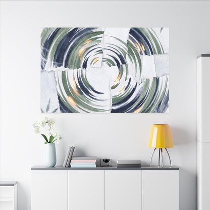 Winter Water Ripple Sumi E Canvas Art | Peaceful Decor